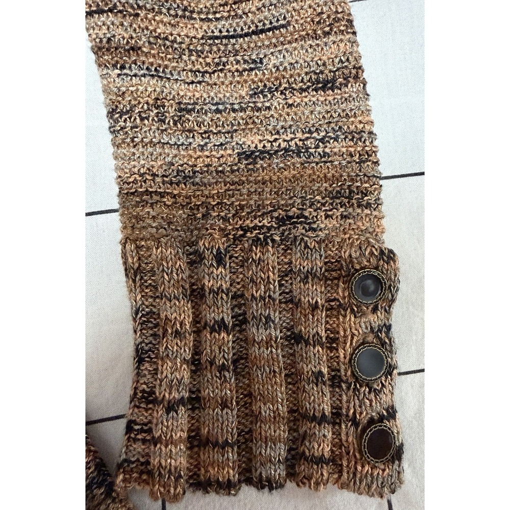 NIC+ZOE Multicolor Textured Knit V Neck Cardigan Sweater Women's M Braided Trim - Picture 5 of 16